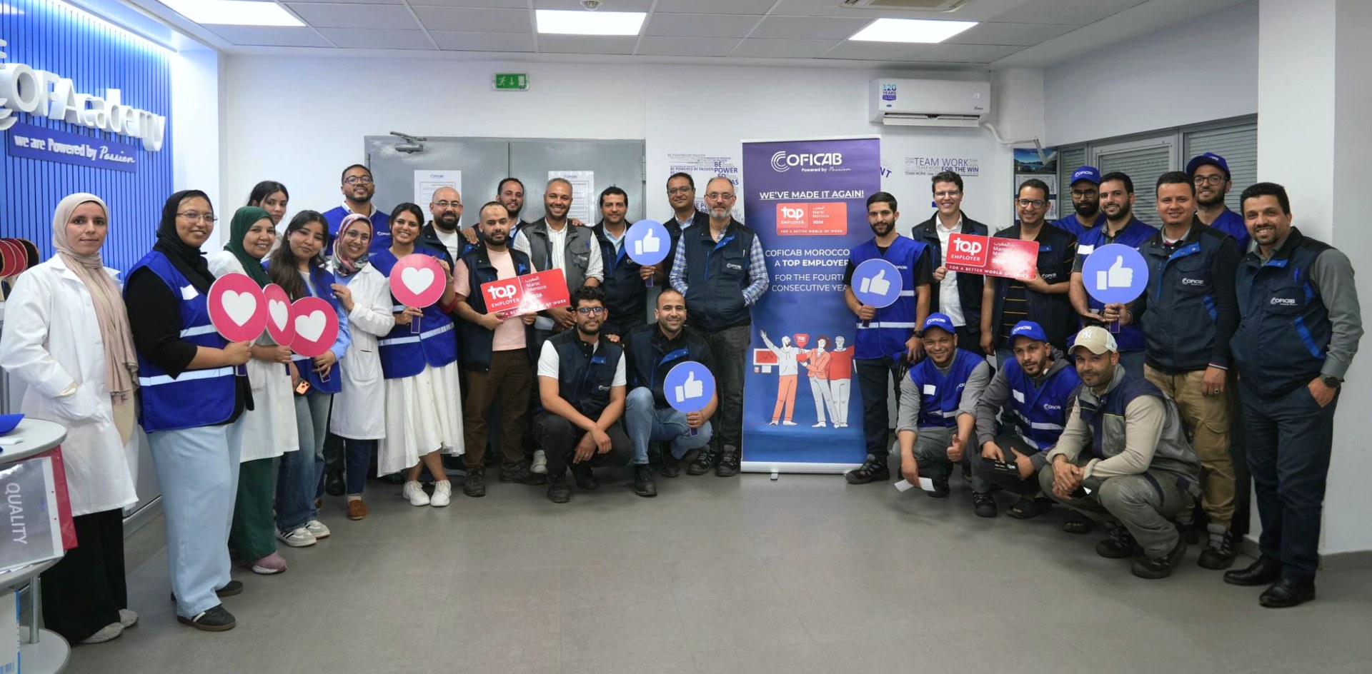 COFICAB Morocco team celebrating the Top Employer 2026 certification