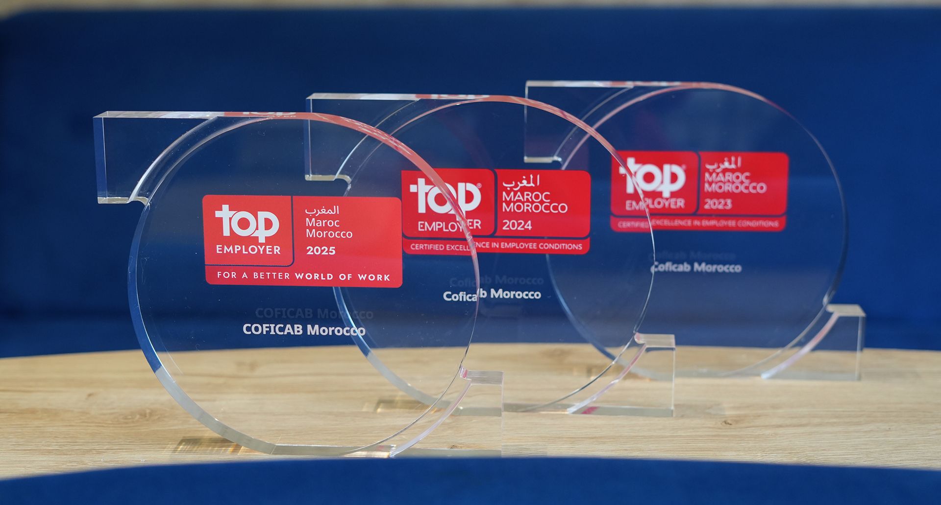 COFICAB Top Employer 2025 trophies